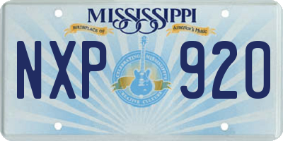 MS license plate NXP920