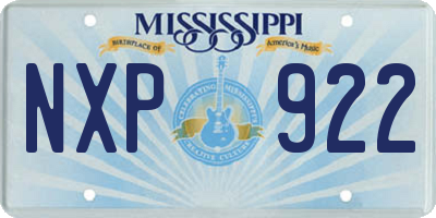 MS license plate NXP922