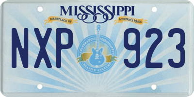 MS license plate NXP923