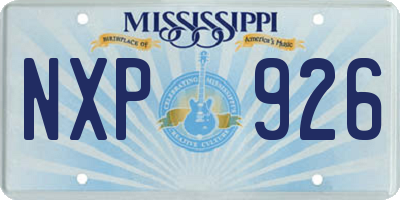 MS license plate NXP926
