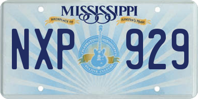 MS license plate NXP929