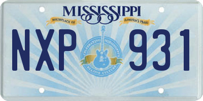 MS license plate NXP931