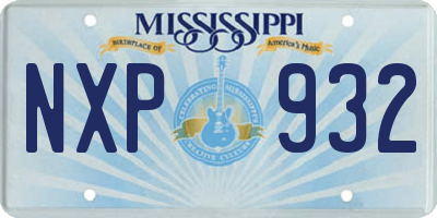 MS license plate NXP932