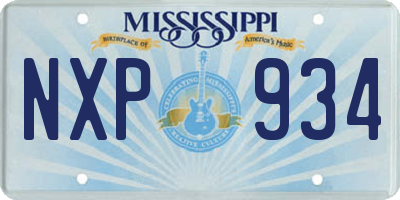 MS license plate NXP934