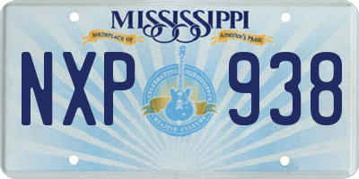 MS license plate NXP938