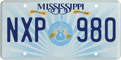 MS license plate NXP980