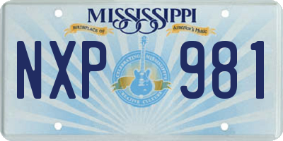 MS license plate NXP981