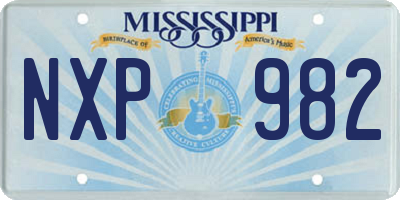 MS license plate NXP982