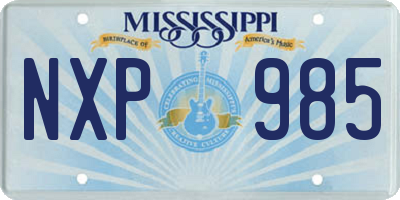 MS license plate NXP985