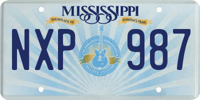 MS license plate NXP987