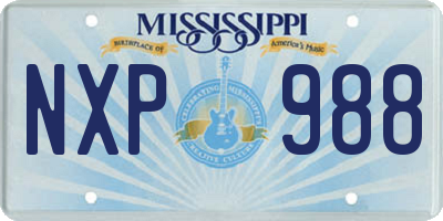 MS license plate NXP988