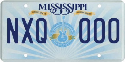 MS license plate NXQ000
