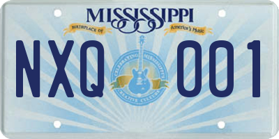 MS license plate NXQ001