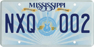 MS license plate NXQ002