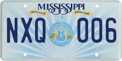 MS license plate NXQ006