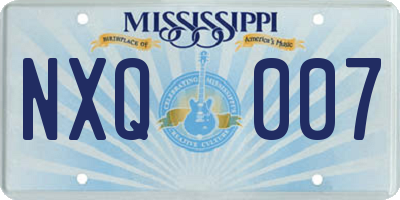 MS license plate NXQ007
