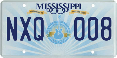 MS license plate NXQ008