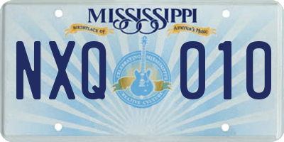 MS license plate NXQ010