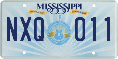 MS license plate NXQ011