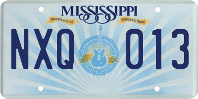 MS license plate NXQ013