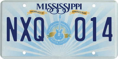 MS license plate NXQ014