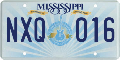 MS license plate NXQ016