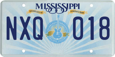 MS license plate NXQ018