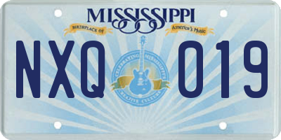 MS license plate NXQ019