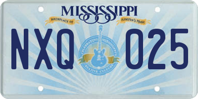 MS license plate NXQ025