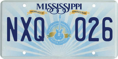 MS license plate NXQ026