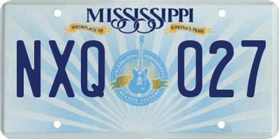 MS license plate NXQ027