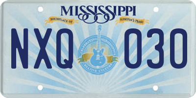 MS license plate NXQ030