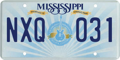 MS license plate NXQ031