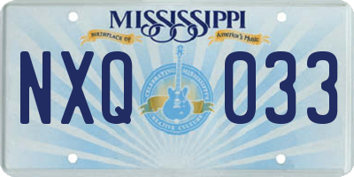 MS license plate NXQ033