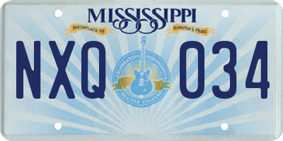 MS license plate NXQ034
