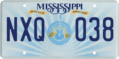 MS license plate NXQ038