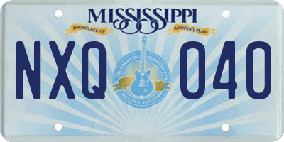 MS license plate NXQ040