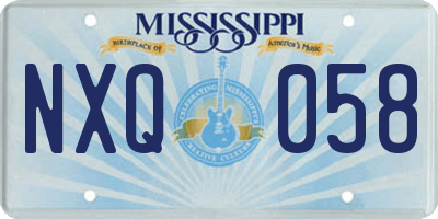 MS license plate NXQ058