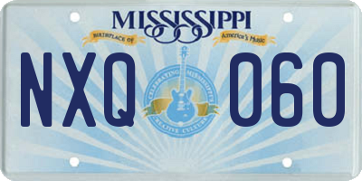 MS license plate NXQ060