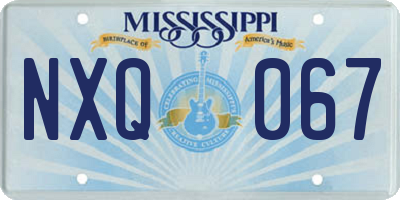 MS license plate NXQ067
