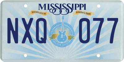 MS license plate NXQ077