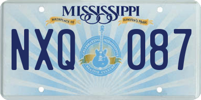 MS license plate NXQ087