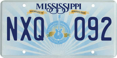 MS license plate NXQ092