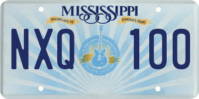 MS license plate NXQ100