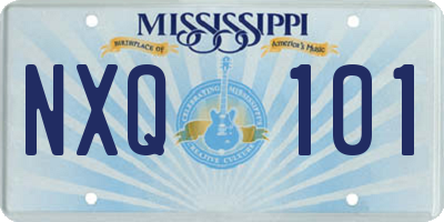 MS license plate NXQ101