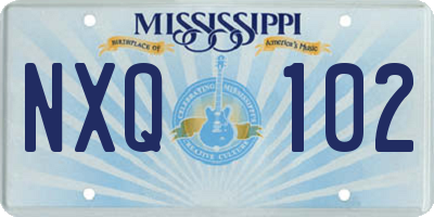 MS license plate NXQ102