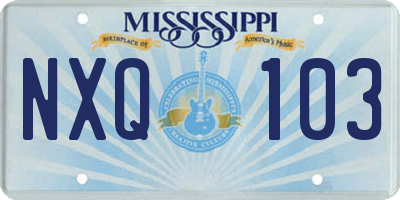 MS license plate NXQ103