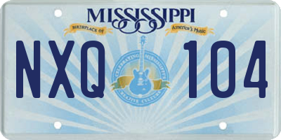 MS license plate NXQ104
