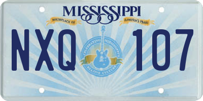 MS license plate NXQ107