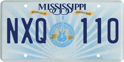 MS license plate NXQ110